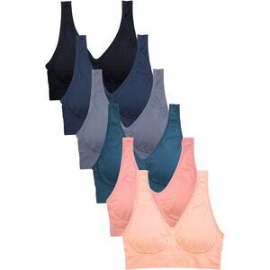 PACK OF 6 Women's Sofra Seamless Sports Bras (BR0134SP)